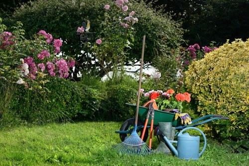 Gardeners Sidcup team working safely in a private garden